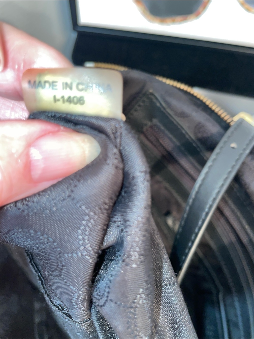 Michael Kors Black Leather Logo Tote with Gold Hardware - Picture 12 of 13